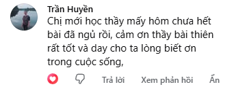 Học viên chưa hết bài đã ngủ, cảm ơn thầy